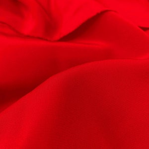 Lollipop Red Color Silk Crepe de Chine Fabric 100% Silk Crepe Fabric 14mm, 16mm 55&#39;&#39; Wide Silk CDC For Lining, Scarves By the Yard