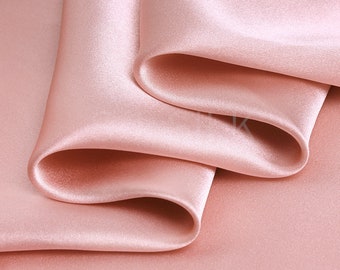 100% Silk Charmeuse Fabric 16mm Deep Pink Color Silk Satin Fabric by the Yard for Dressmaking, Silk Pillowcase Fabric