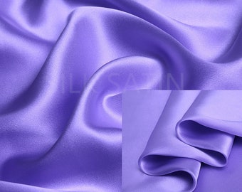 19mm 100% Silk Charmeuse Fabric Light Purple Thick Silk Satin Fabric by the Yard Real Silk for Dressmaking, Silk Pillowcase Fabric
