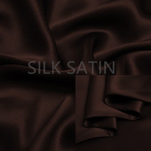 19mm 100% Silk Charmeuse Fabric Brown Thick Silk Satin Fabric by the Yard Real Silk for Dressmaking, Silk Pillowcase Fabric