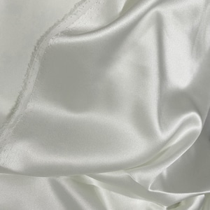 100% Silk Charmeuse Fabric 16mm Off White Color Undyed Silk Satin Fabric by the Yard for Dressmaking, Silk Pillowcase Fabric