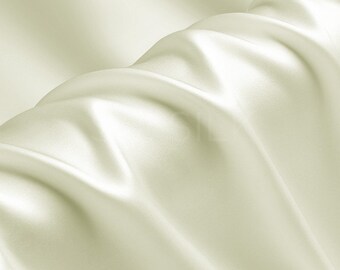 100% Silk Charmeuse Fabric 16mm Cream Color Silk Satin Fabric by the Yard for Dressmaking, Silk Pillowcase Fabric