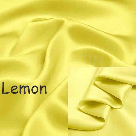 19 mm Seide Stretch Satin Stoff Lemon Dicker Elastischer Seiden