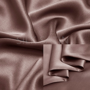 19mm 100% Silk Charmeuse Fabric Light Sandalwood Red Thick Silk Satin Fabric by the Yard Real Silk for Dressmaking, Silk Pillowcase Fabric