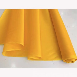 14mm Silk Organza 100% Silk Organza Fabric Deep Yellow 55'' Width Thick Silk Organza Satin Fabric, Wedding Dress, By the Yard