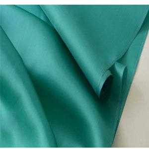 12mm Silk Organza 100% Silk Organza Fabric Peacock Green 55&#39;&#39; Width Thick Silk Organza Satin Fabric, Silk Sheer, Wedding Dress, By the Yard