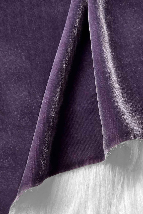 Dark Purple Silk Velvet Fabric