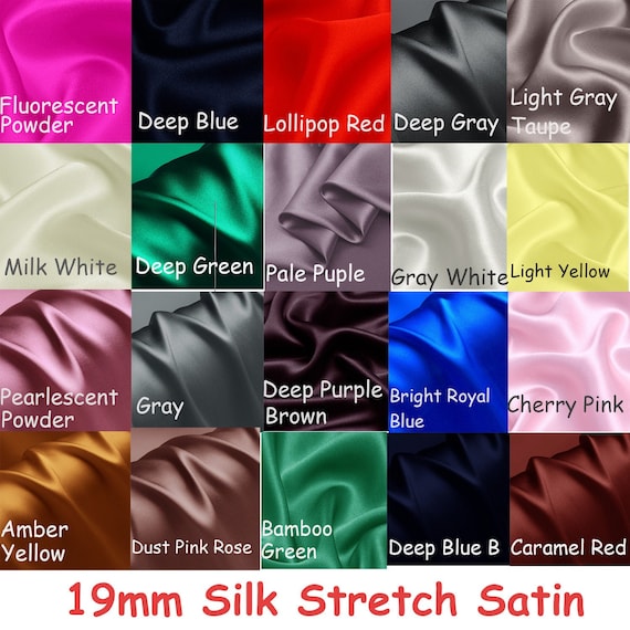 Silk Elastic Satin Color Fabric Swatch Silk Elastic Satin Color Fabric Swatch