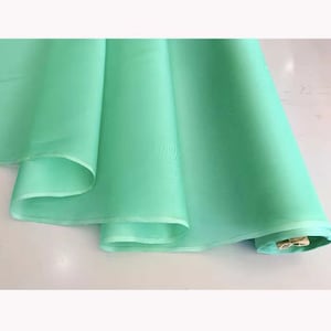 14mm Silk Organza 100% Silk Organza Fabric Mint Green 55&#39;&#39; Width Thick Silk Organza Satin Fabric, Silk Sheer, Wedding Dress, By the Yard