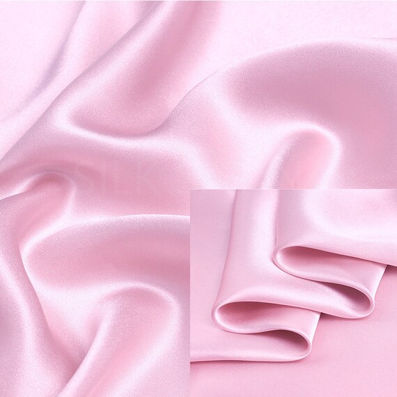 19mm 100% Seide Charmeuse Stoff Cherry Powder Dicke Seide, Satin Stoff Schüttgut Echte Seide zum Nähen, Seide Kissenbezug Stoff