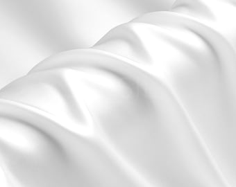 100% Silk Charmeuse Fabric 16mm Bleached White Color Silk Satin Fabric by the Yard for Dressmaking, Silk Pillowcase Fabric