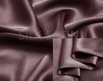 19mm 100% Silk Charmeuse Fabric Deep Purplish Red Thick Silk Satin Fabric by the Yard Real Silk for Tie-dye, Silk Pillowcase Fabric