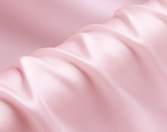100% Silk Charmeuse Fabric 16mm Baby Pink Color Silk Satin Fabric by the Yard for Dressmaking, Silk Pillowcase Fabric