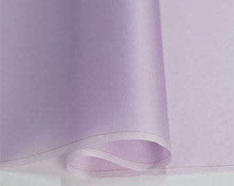 12mm Silk Organza 100% Silk Organza Tissu Light Purple 55 '' Largeur Épais Soie Organza Satin Tissu, Silk Sheer, Robe de mariée, par cour