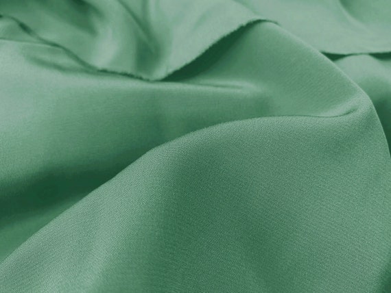 Light Moss Green Color Silk Crepe De Chine Fabric 100% Silk