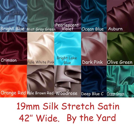 Silk Elastic Satin Color Fabric Swatch Silk Elastic Satin Color Fabric Swatch