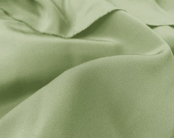Erwtengroene zijde crêpe de Chine stof 100% zijde crêpe stof 14 mm, 16 mm 55'' brede zijde CDC voor voering, sjaals op maat gesneden