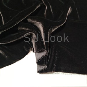 Pure Silk Velvet Fabric Deep Coffee Color 40Momme Luxury Thick Silk Velvet Fabric By the Yard for Shirt, Dress, Pillowcase Cover