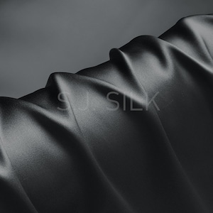 100% Silk Charmeuse Fabric 16m/m Dark Shadow Color Silk Satin Fabric by the Yard for Dressmaking, Silk Pillowcase Fabric