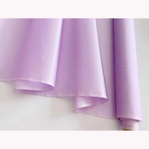 14mm Silk Organza 100% Silk Organza Fabric Light Violet 55'' Width Thick Silk Organza Satin Fabric, Wedding Dress, By the Yard