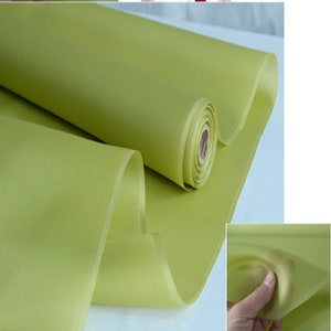 12mm Silk Organza 100% Silk Organza Fabric Grass Green 55&#39;&#39; Width Thick Silk Organza Satin Fabric, Silk Sheer, Wedding Dress, By the Yard
