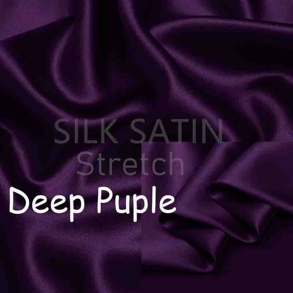 19 mm Seide Stretch Satin Stoff Dunkellila Farbe Stretch Seide