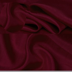 100% Silk Habotai Fabric 8mm 45&#39;&#39; Wide Wine RED Lightweight Airy Feeling For Lining, Scarves By the Yard