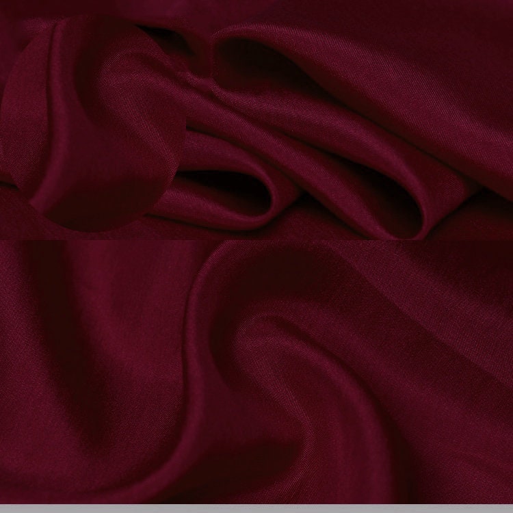 100% Silk Habotai Fabric 8mm 45'' Wide Wine RED Lightweight Airy Feeling For Lining, Scarves By the Yard