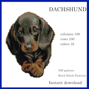 DACHSHUND peyote, Pdf Pattern, Pdf Digital Download, Instant Download