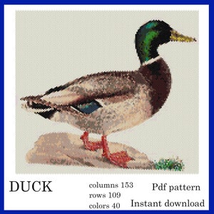 Duck peyote, Beading Pattern PDF – Detailed Brick Stitch Peyote Beading Pattern Using Miyuki Delica 11/0 Seed Beads, Easy Digital Download