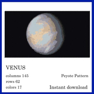 VENUS peyote, Miyuki Delica pattern,Wall Art Pattern, Peyote  pattern, Pdf Digital Download