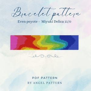 Peyote Stitch Bracelet Pattern, Miyuki Delica 11/0 Beads, Seed Bead Pattern, DIY Beading Tutorial, Jewelry Rainbow