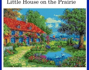 Little House Prairie Beading Pattern PDF Brick Stitch Peyote Beading Pattern Using Miyuki Delica 11/0 Seed Beads, Easy Digital Download