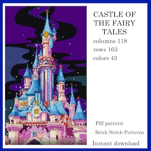 Castle Pattern, Peyote Tapestry Pattern, seed bead pattern, Wall Art Pattern Peyote, Beading Tapestry Miyuki Delica pattern