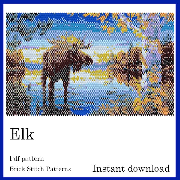 ELK, Pdf Pattern, Brick Stitch Patterns, Instant Download