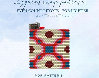 Beaded Lighters Pattern, Peyote Stitch, Seed Bead Design, DIY Beading Tutorial, Miyuki Delica 11/0 Beads, Pattern Flowers
