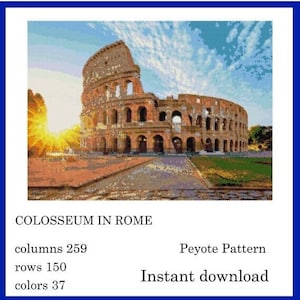 COLOSSEUM IN ROME peyote, Miyuki Delica pattern, Wall Art Pattern, Peyote tapestry pattern, Home decor tapestry, Pdf Digital  Download