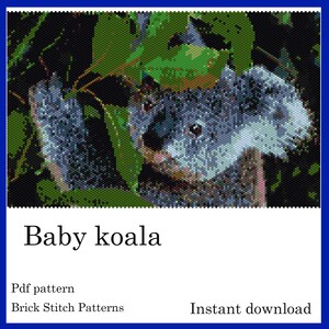 BABY KOALA, Pdf Pattern, Brick Stitch Patterns,  Instant Download
