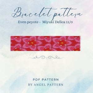 Peyote Stitch Bracelet Pattern, Miyuki Delica 11/0 Beads, Seed Bead Pattern, DIY Beading Tutorial, Jewelry Hawaii Flowers
