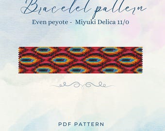 Peyote Stitch Bracelet Pattern, Miyuki Delica 11/0 Beads, Seed Bead Pattern, DIY Beading Tutorial, Jewelry Eyes