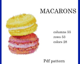 Macarons Beading Pattern – Brick Stitch Peyote, Miyuki Delica (PDF Pattern)