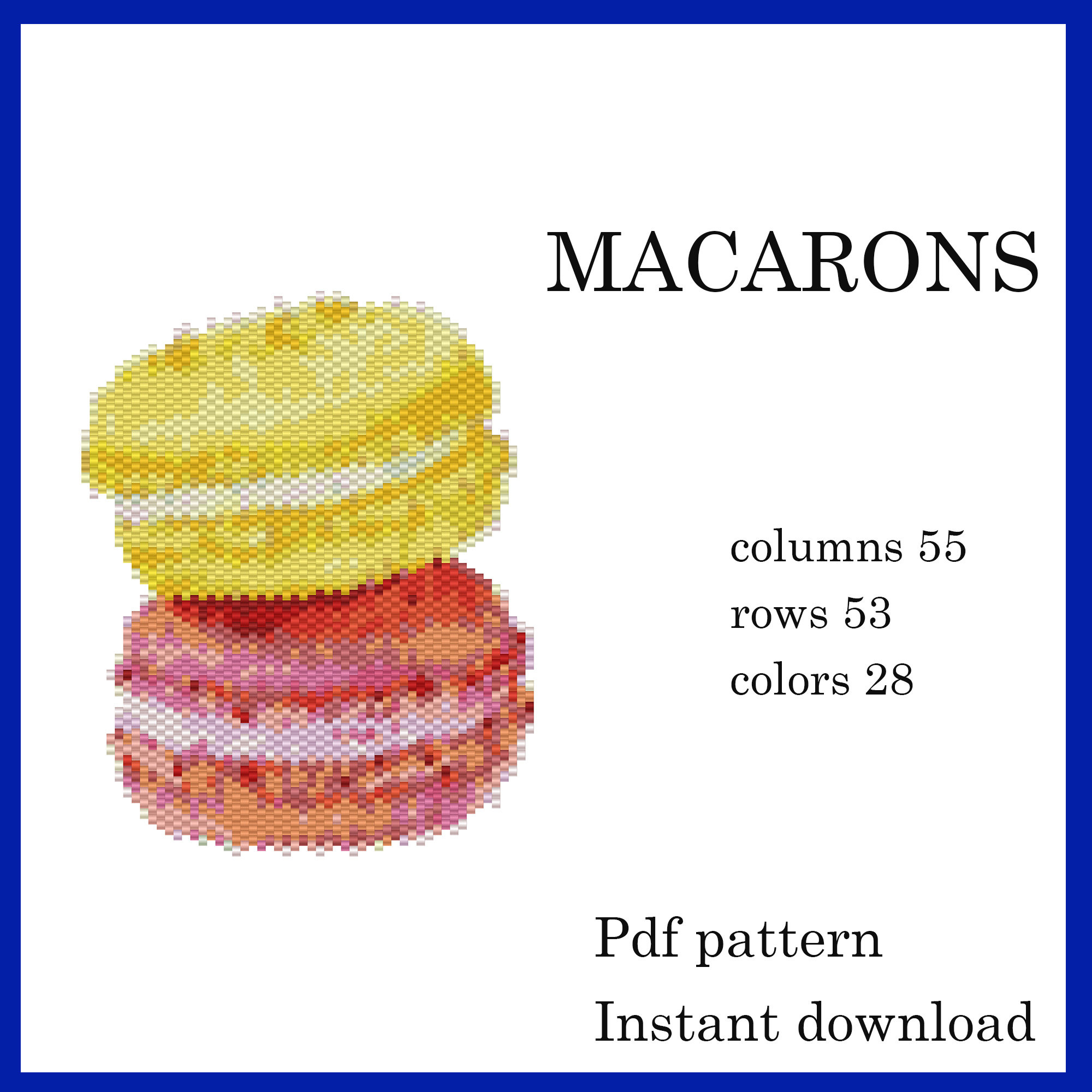 Macaron Pattern Sheet.pdf MACARONS Peyote, Pdf Pattern, Pdf Digital Download, Instant Download - Etsy