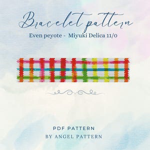 Peyote Stitch Bracelet Pattern, Miyuki Delica 11/0 Beads, Seed Bead Pattern, DIY Beading Tutorial, Jewelry Squares