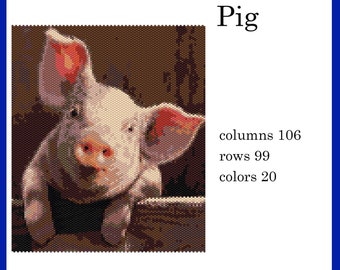 Beading Pattern PDF – Detailed Brick Stitch Peyote Beading Pattern Using Miyuki Delica 11/0 Seed Beads, Easy Digital Download PIG