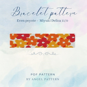 Peyote Stitch Bracelet Pattern, Miyuki Delica 11/0 Beads, Seed Bead Pattern, DIY Beading Tutorial, Jewelry Yellow Flowers