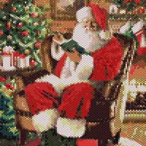 Santa in Armchair ,peyote Tapestry Pattern, Peyote Stitch Pattern, Seed Bead Pattern, Peyote PDF ...