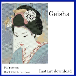 GEISHA, Pdf Pattern, Brick Stitch Patterns, Instant Download
