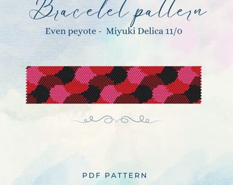 Peyote Stitch Bracelet Pattern, Miyuki Delica 11/0 Beads, Seed Bead Pattern, DIY Beading Tutorial, Jewelry Intertwining