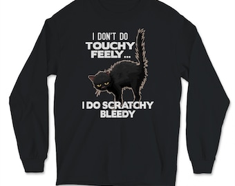 Men/'s Ladies T SHIRT funny cat huge claws touchy feely ouchy bleedy kitten