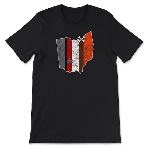 Cleveland Dawg Pound & Columbus Football Fan Buckeye Helmet Stripe  Unisex T-Shirt